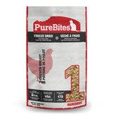 PureBites chicken freeze-dried bag front shows a simple, high-protein treat for cats