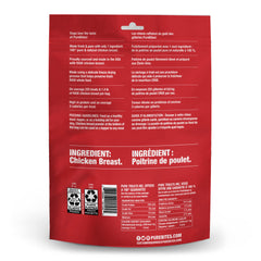 PureBites chicken freeze-dried dog treats calorie label emphasizes portion control.