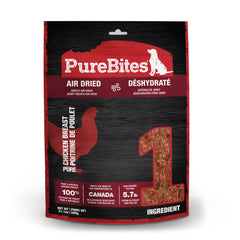 PureBites Chicken Jerky bag front—high-protein, single-ingredient dog treat.