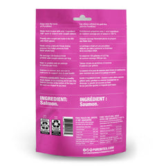PureBites salmon dog treats close-up reveals raw salmon content and protein