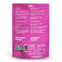 PureBites salmon treat texture closeup highlights crunchy, high-protein bite