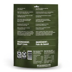 PureBites USA-made freeze-dried dog treats on shelf emphasize quality and domestic sourcing.