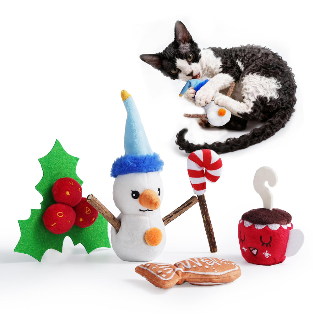 PURETOY Christmas Snowman toy for festive catnip play.