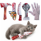 PURETOY knife-shaped catnip toy for indoor cats, stimulating playful hunting and tactile engagement.