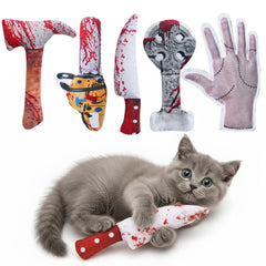 PURETOY knife-shaped catnip toy for indoor cats, stimulating playful hunting and tactile engagement.