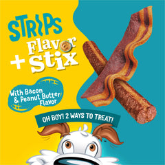 Purina Beggin’ Flavor Stix closeup—crave-worthy bacon and peanut butter aroma.