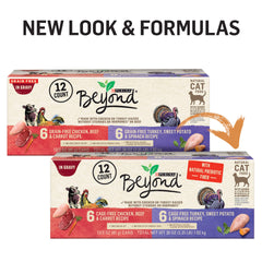 Purina Beyond turkey cage-free can front, savory gravy for meals.