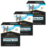Purina Feline Calming Care 30ct 3pk box front offering calming support for anxious cats