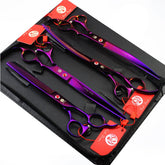 Purple Dragon 8-inch grooming scissors front view for precise cuts