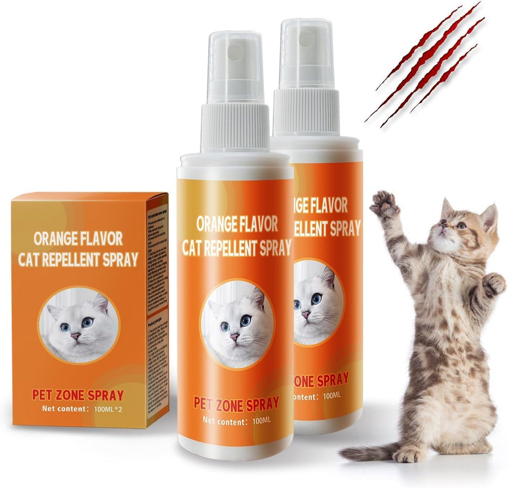 PurrBark deterrent spray bottle closeup for safe furniture protection
