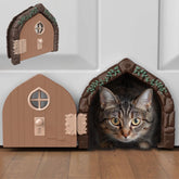 Purrfect Portal Fairy Door front view shows stylish interior entry for calm cat access