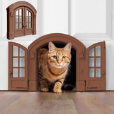 Purrfect Portal French Cat Door front view on interior door for easy access