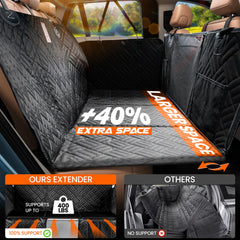 Purrific Pet back-seat cover supports up to 400 pounds for large dogs.