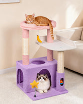 Purrlato 32-inch cat tower base offers sturdy stability for indoor kittens.