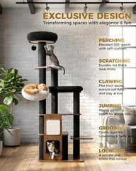 Purrlato cat tree stability demonstrates reinforced base and thick posts for large cats.