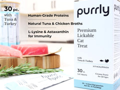 Purrly lickable broth aroma image highlighting chicken and fish base.
