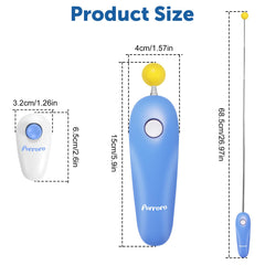 Purroro Cat Training Clicker Kit target stick with yellow ball boosts cue-guided play