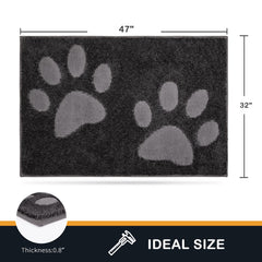PURRUGS entryway dirt-trapping door mat non-slip back keeps the mat in place on slick floors.