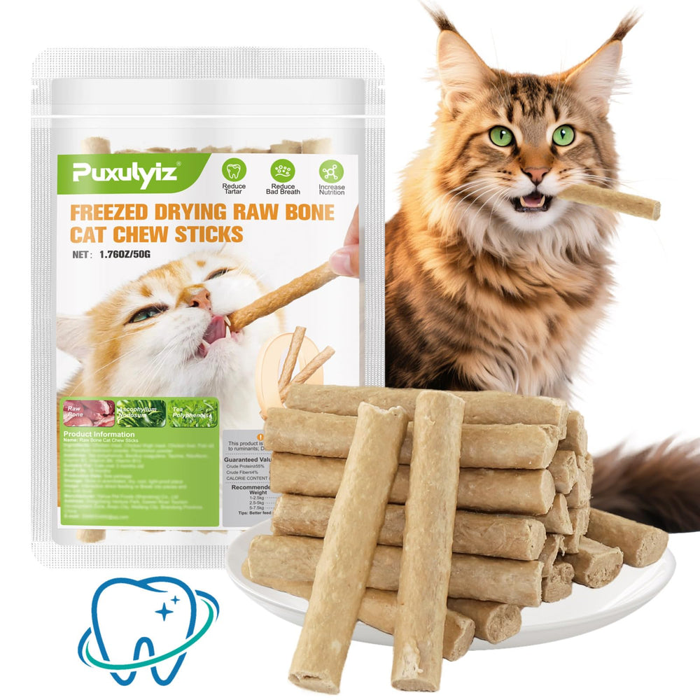Puxulyiz freeze-dried cat chew sticks pack offers convenient oral care treat