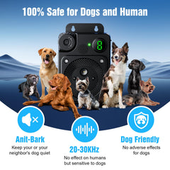 PUXUROX 50-foot range covers yards and homes for proactive barking control.