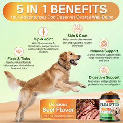 Puyrzoe five-in-one dog joint support with glucosamine and chondroitin