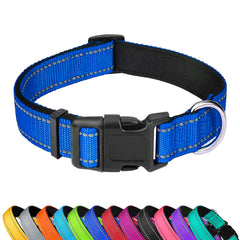 PWOD reflective collar with neoprene padding ensures comfortable wear during walks
