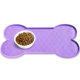 PWTAA Dog Food Mat anti-slip top view keeps bowls steady during meals.