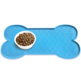 PWTAA dog-food-mat main setup with two bowls, anti-slip stability during meals.