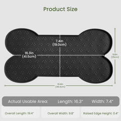 PWTAA dog food mat raised-edge contains spills for a tidy setup