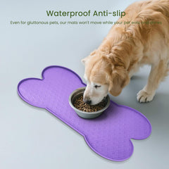 PWTAA Dog Food Mat waterproof surface resists mess and keeps feeding area dry.