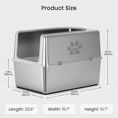 PWTAA high-side leakproof litter box keeps urine and litter inside while protecting privacy