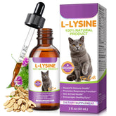 QAJCCXM L-Lysine Drops cat eye health bottle supports eye comfort.