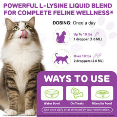 QAJCCXM L-Lysine Drops grain-free formula suits sensitive stomachs.