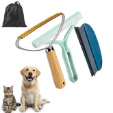 Qbily Pet Hair Remover 2nd Gen on couch removing embedded fur for clean upholstery.