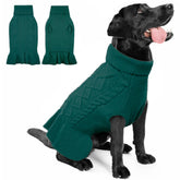QBLEEV olive green pullover sweater on a medium dog for warm autumn comfort