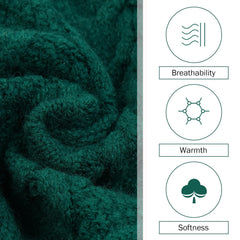 QBLEEV olive green turtleneck detail providing neck protection and snug warmth