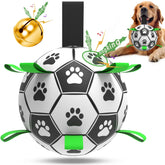 QDAN dog soccer ball with bell inside triggers curiosity during indoor fetch.
