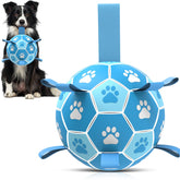 QDAN dog soccer ball with straps demonstrates erratic bounce for engaging play.