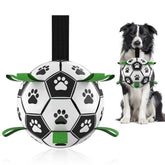 QDAN World Cup dog soccer ball with straps for interactive play and fetch