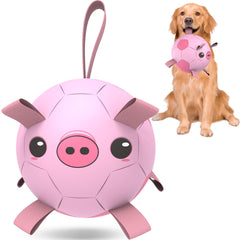QDAN dog soccer ball 8in with straps enables interactive fetch and tug sessions.