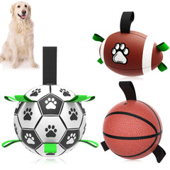 QDAN dog soccer ball toy 6-inch for interactive play, durable PU