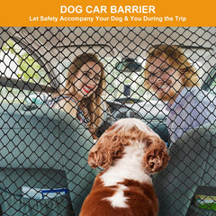 Q-DDOIT dog barrier installation handle headrest shows easy install for quick travels.