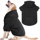 QDYU dog sweater large size L black front view for cozy warmth