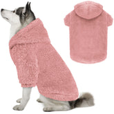 QDYU fuzzy dog sweater pink-xl front view offers daily warmth and comfort