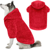 QDYU fuzzy dog sweater red-xl front view for warm daily wear