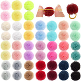 Qearl 48-pcs colored ball bows pack shot showing color variety for stylish pet grooming