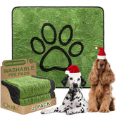 Qeils reusable dog pee pad with soft green top layer supports gentle potty training.