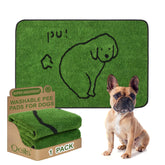 Qeils reusable puppy pads 36x24 flatlay showing grass-like surface for easy training.