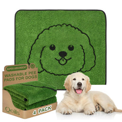 Qeils reusable puppy pads packaging highlights leakproof design for mess-free homes.