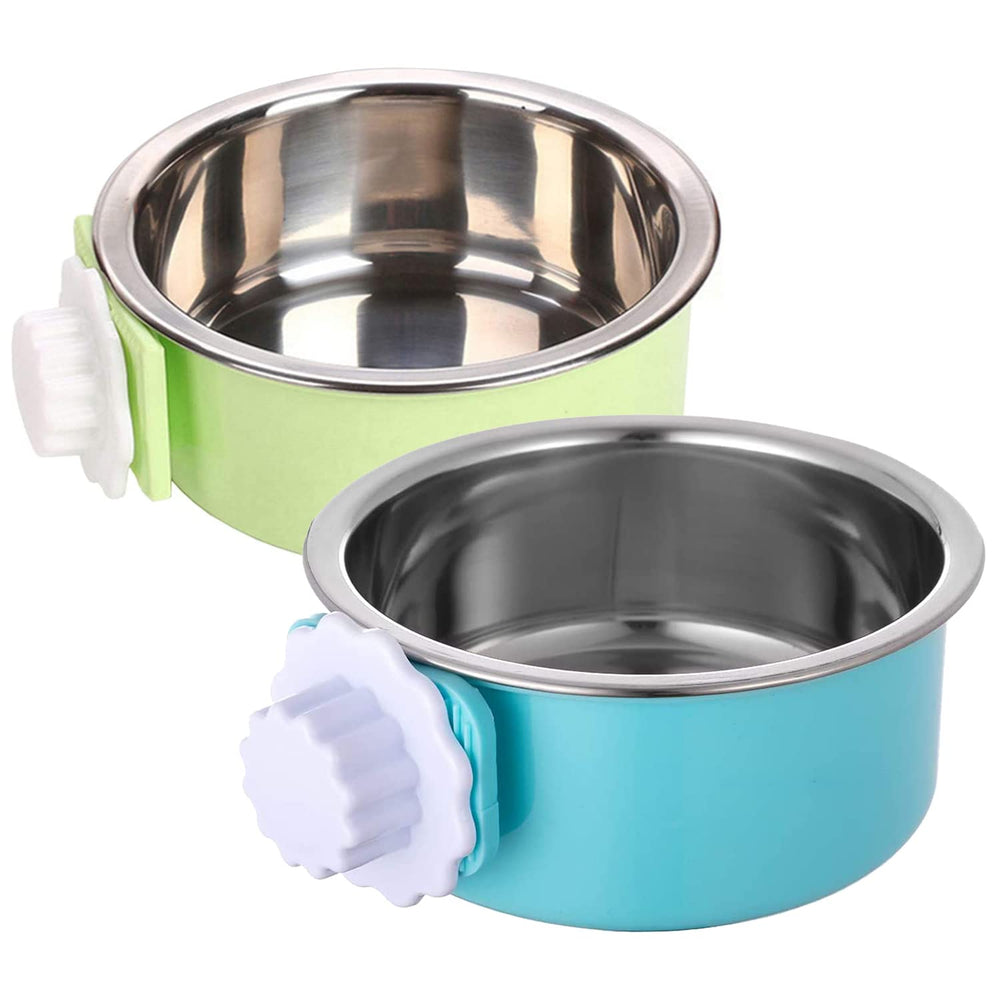 QIYADIN dog crate bowl inner stainless steel for easy cleaning and safe meals